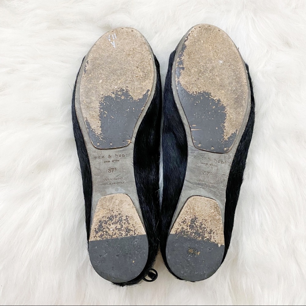 Rag & Bone Black Calf Hair Ballet Flats - Picture 7 of 9
